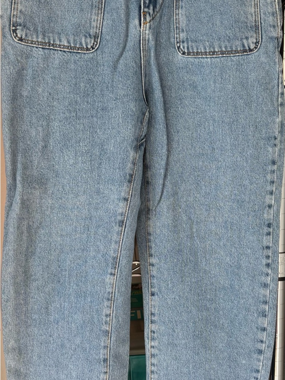 Zara Light Blue Straight-Leg Jeans